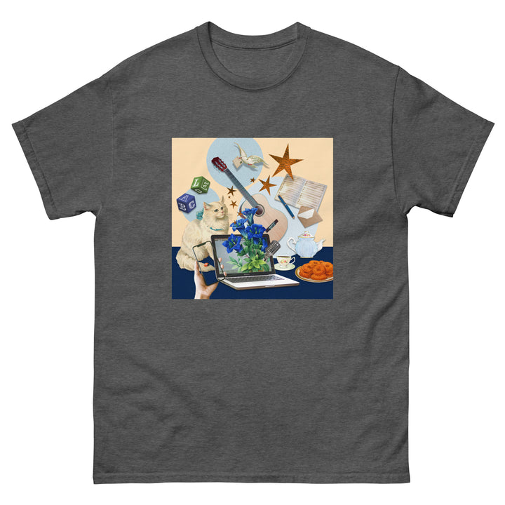【受注生産】＋LOVE通信 コラージュアートプリントTシャツ | den.den.